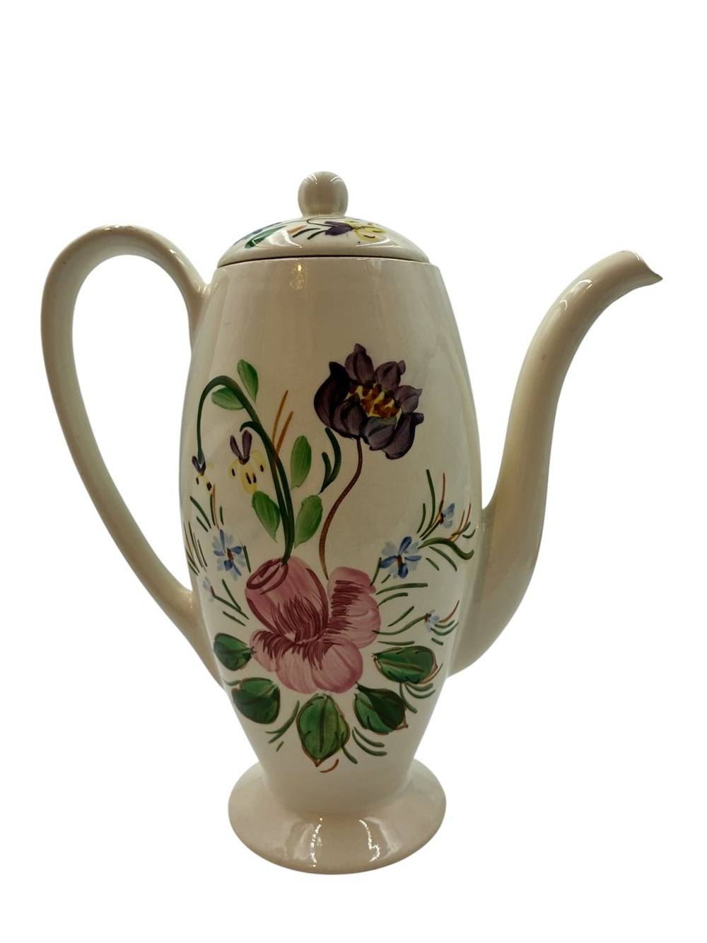 Vintage Blue Ridge Southern Potteries June Bouquet Coffee Pot With Lid 1940s